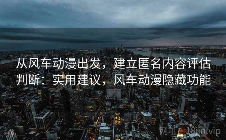 从风车动漫出发，建立匿名内容评估判断：实用建议，风车动漫隐藏功能