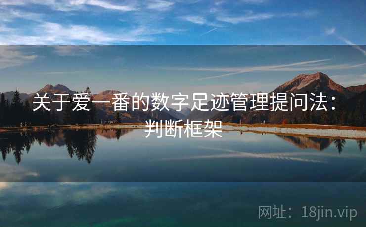 关于爱一番的数字足迹管理提问法：判断框架